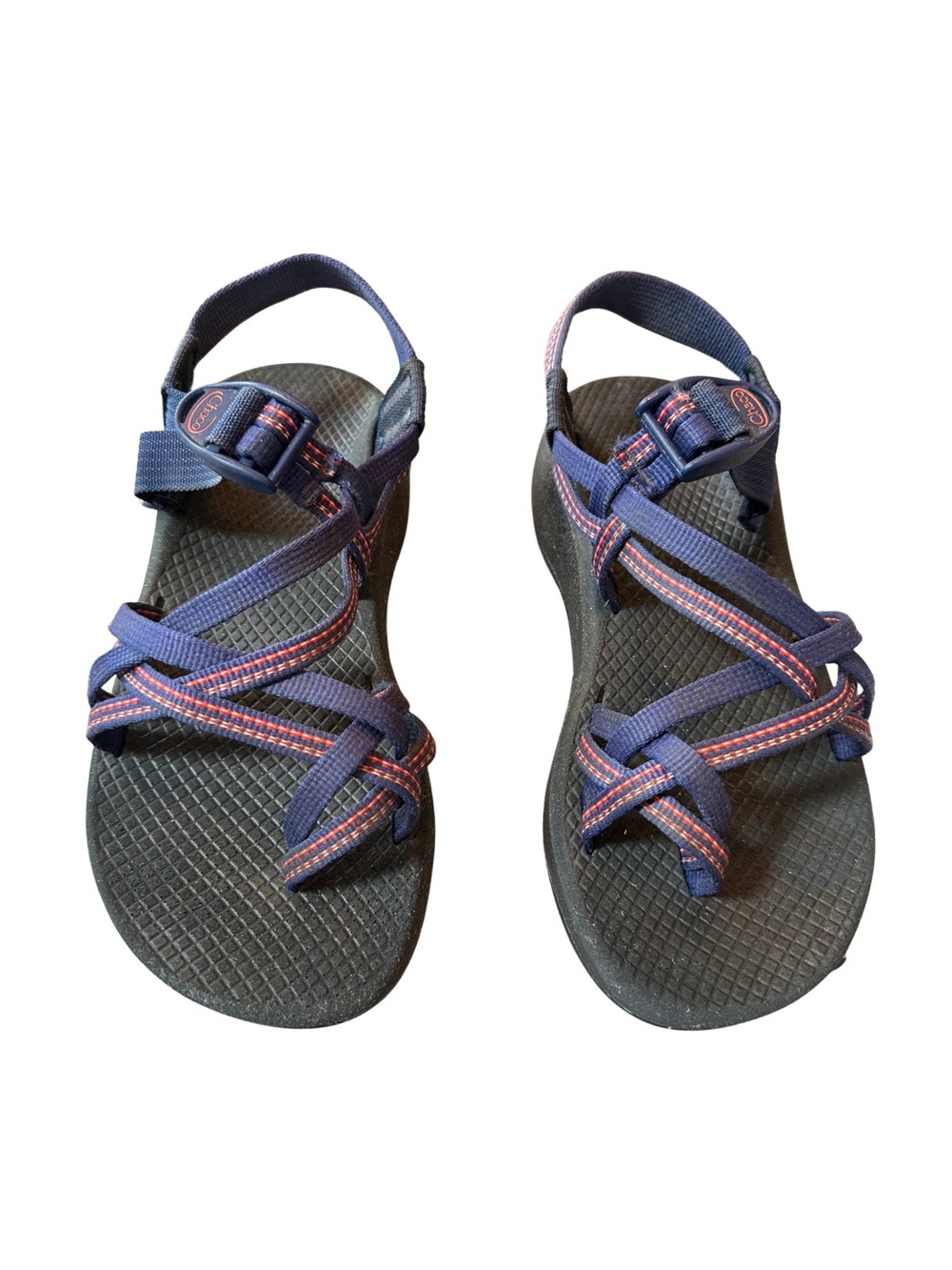 Chaco Women's Navy Blue Sandal with Pink Accent Straps - Size 6